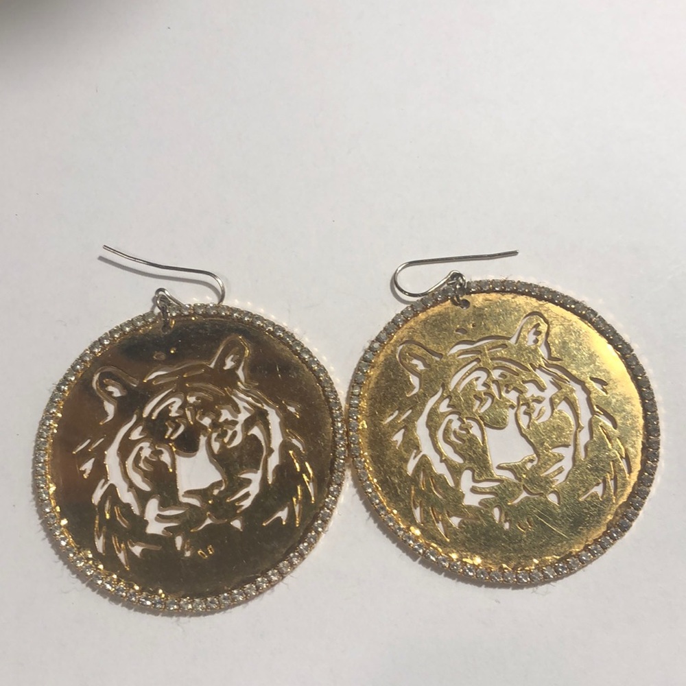 Gold year of the tiger w rhinestone detail